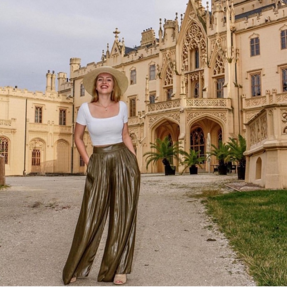 Zara Olive Wide Leg Pants